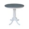 International Concepts Round 36 in Rd Ped Gathering Ht Table, 2 Emily Stools, White/Heather Gray, 36 in W, 36 in L, Wood K05-36RT-6B-S6172-2 - alternate 3